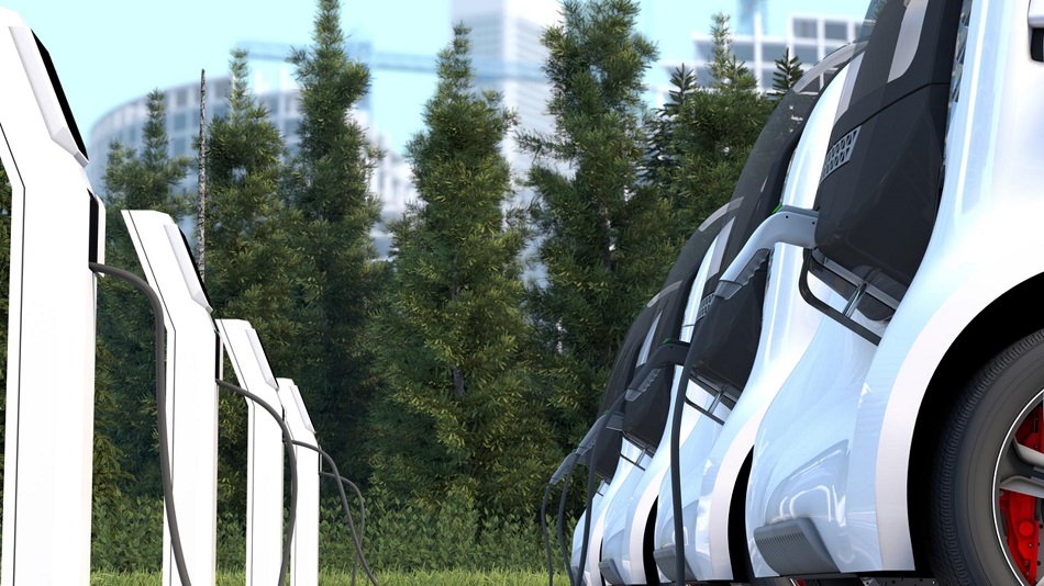 3D illustration of electric car
