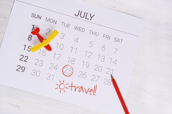 Summer,Calendar,Schedule,,With,Toy,Airplane.,Travel,,Tourism,,Holiday,Concept.