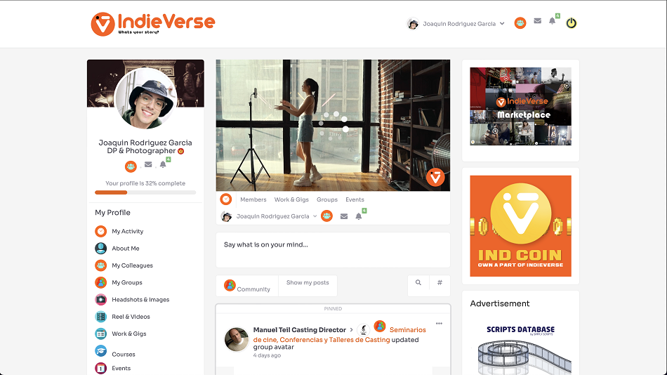 INDIEVERSE ACTIVITY FEED