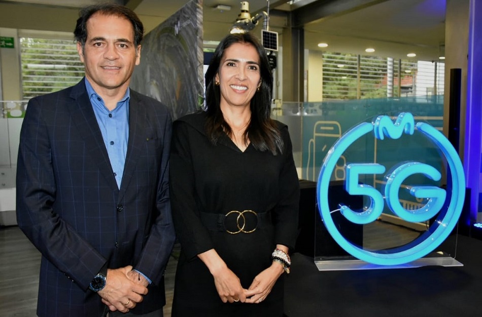 Fabián Hernández, CEO de Telefónica Movistar Colombia, y Bibiana Marulanda, directora de Movistar Empresas.